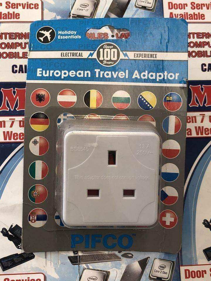 UK to Europe Toruist 2 pin PIFCO Adapter Plug