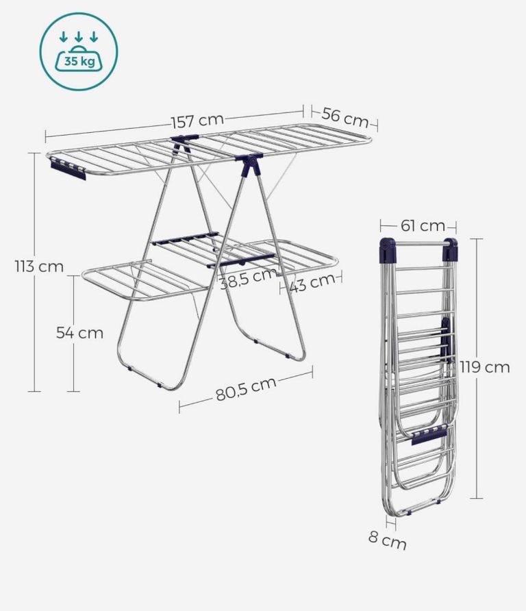Large Metal Clothes Airer Dryer – New Condition