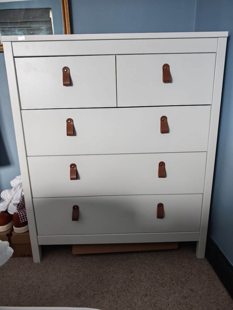 Barcelona White 5 Drawer Chest of Drawers