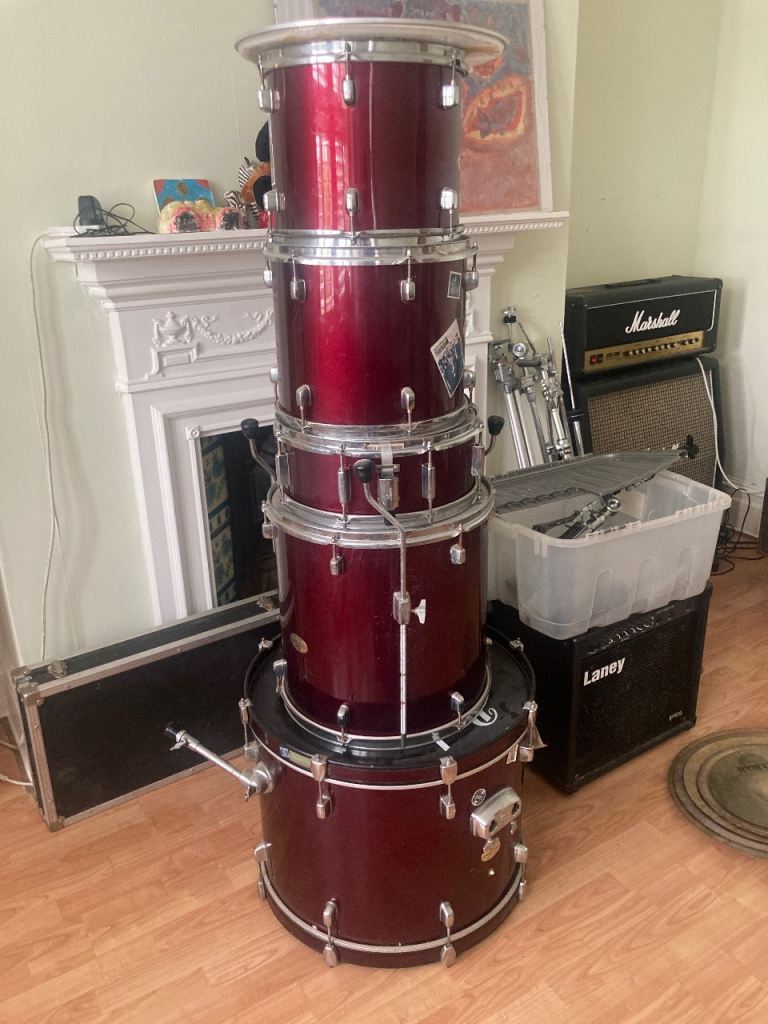Drum kit with all attachments