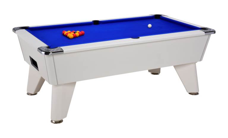 7X4 OMEGA POOL TABLE IN WHITE- AVAILABLE FOR IMMEDIATE DELIVERY