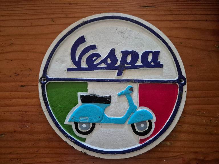 Vespa cast iron sign 