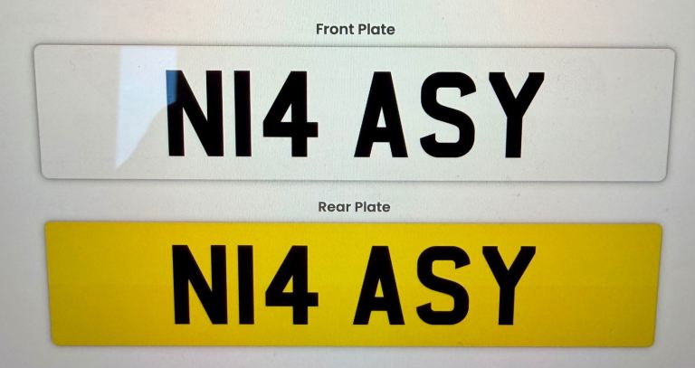“N14 ASY”  car registration plate