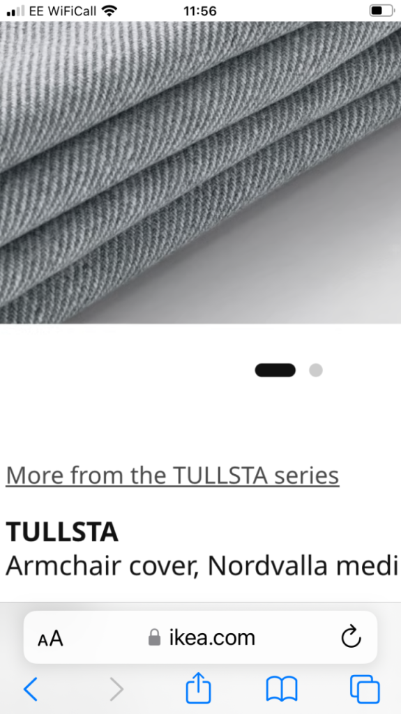 Grey cover for armchair IKEA Tullsta