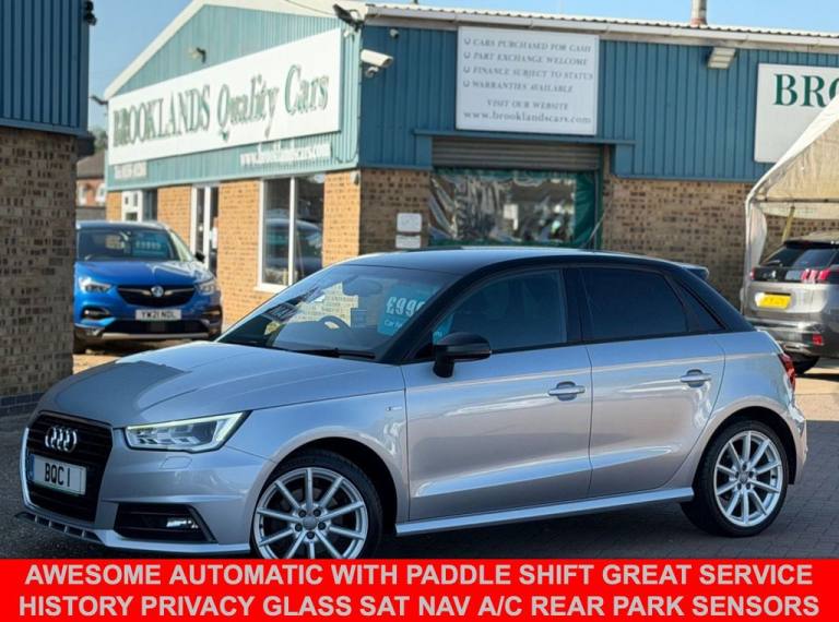 2015 Audi A1 1.6 TDI S line Sportback 5 Door Diesel S Tronic Floret Silver with BlackRoo Hatchbac...