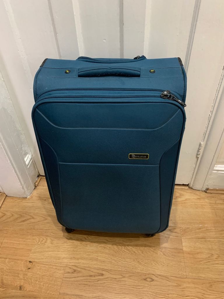 Dark Blue Soft Shell Suitcase – four Wheels