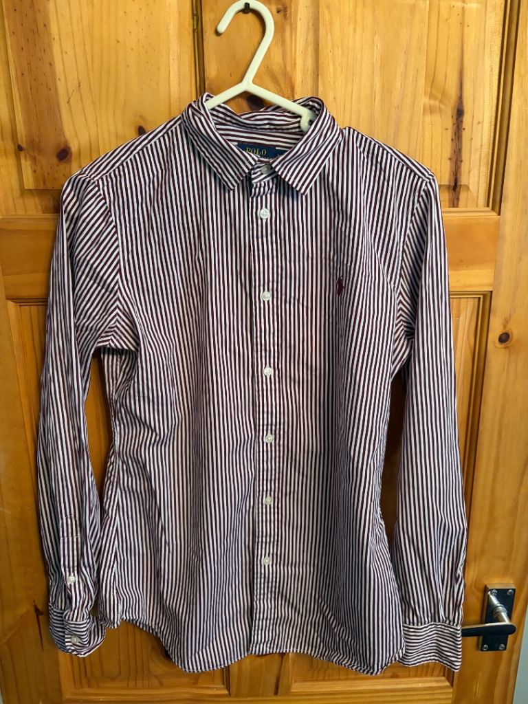Polo Ralph Lauren Women's Striped Shirt - Red & White, Size 8