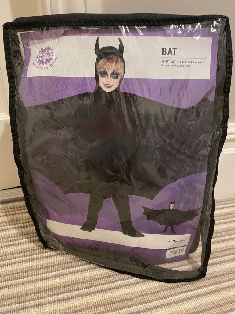 Kids fancy dress Halloween bat costume 