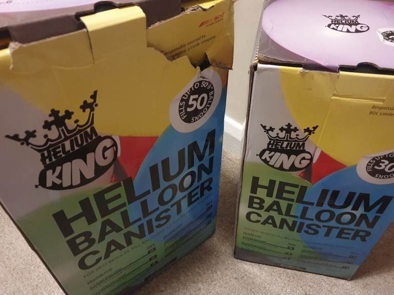2 half empty helium canisters