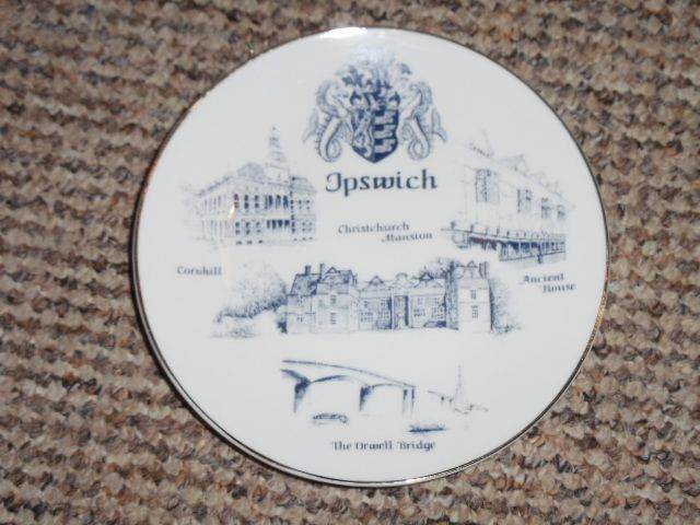 Ipswich Ceramic wall hanging/free standing plate & stand Cornhill/Orwell Bridge