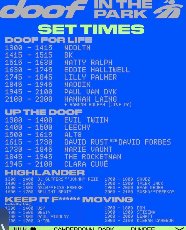 2 x Doof in the park tickets for sale 