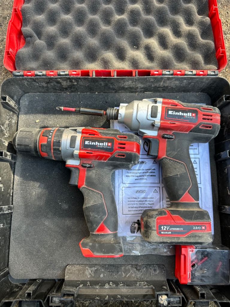 Einhell Power Tool Set - Drill and Impact Driver with Case