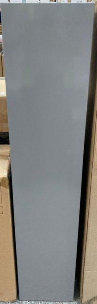 Tall wall hung bathroom cabinet gloss grey 