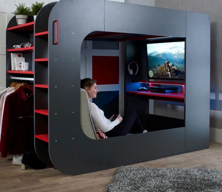 GAMING POD BED - Trasman Pod Gaming High Sleeper Loft Bed