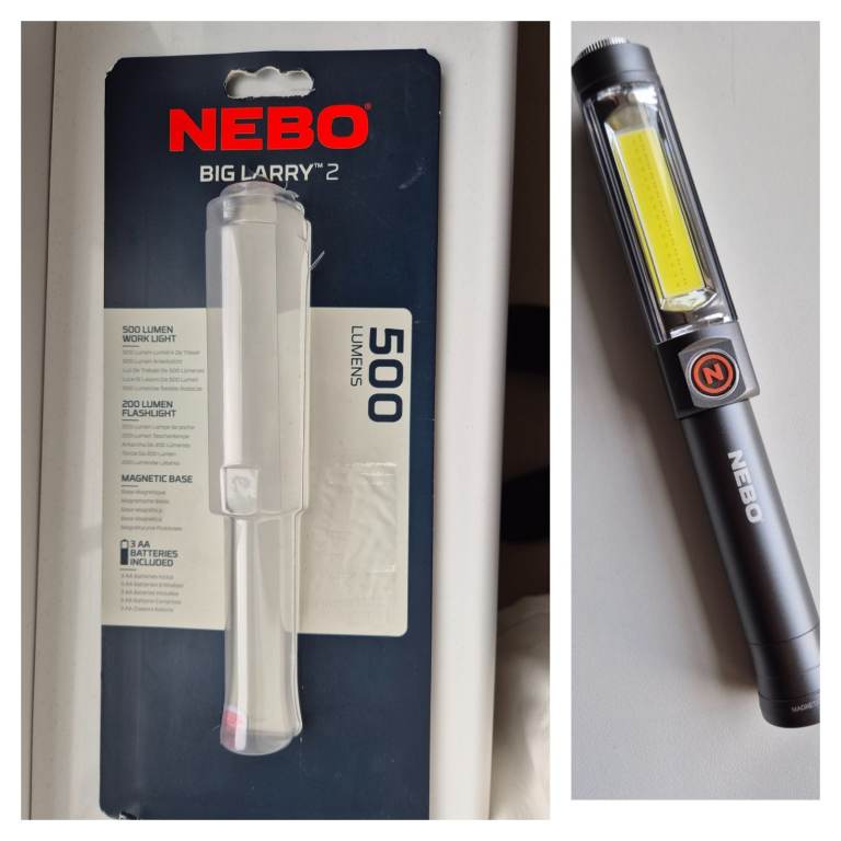 NEBO Magnetic Big Larry 2 Pocket Work Light - Powerful LED Pen Inspection Flash Light - new