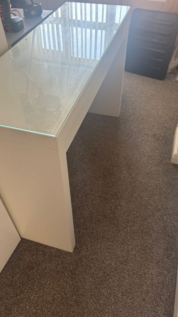 vanity desk with drawer white bedroom glass topped (could be removed) 