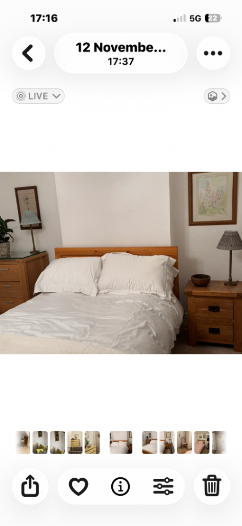 Double wooden bed 