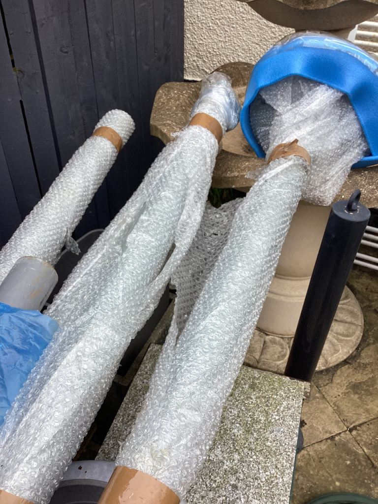 METAL SIGN POSTS, WAS PURCHASED FOR MAKING A PERGOLA,