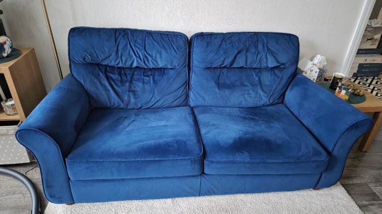 Velver blue sofa