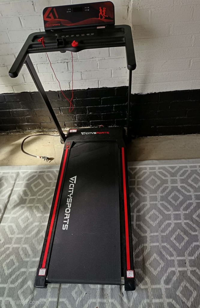 CITYSPORTS Folding Treadmill for Home – Black, Good Condition