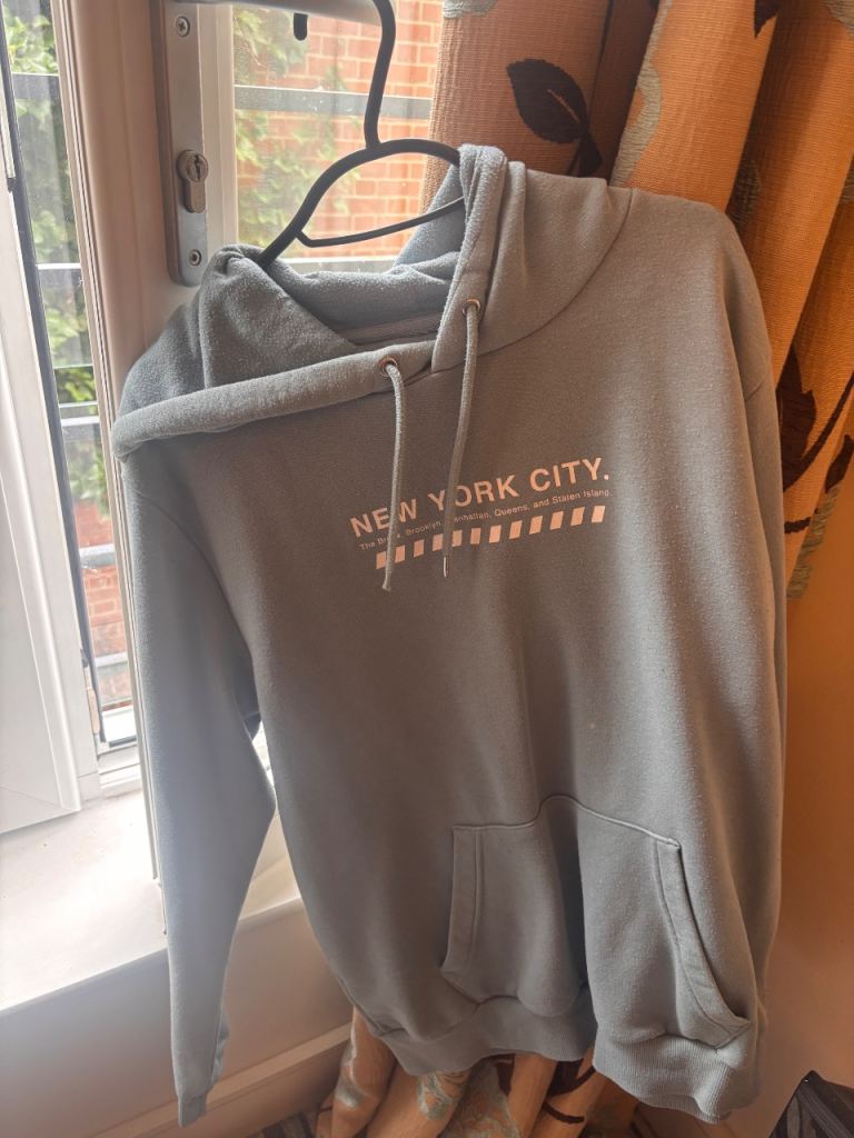 Primark 'New York City' Hoodie – Green, Fair Condition