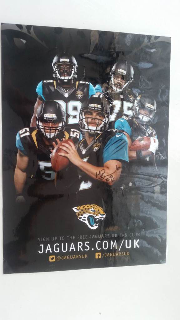 Jacksonville Jaguars Signed Poster and Flag