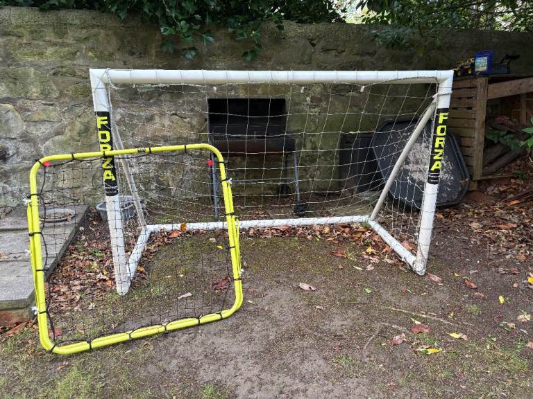 Kids' 5-a-side goal and rebounder net. 