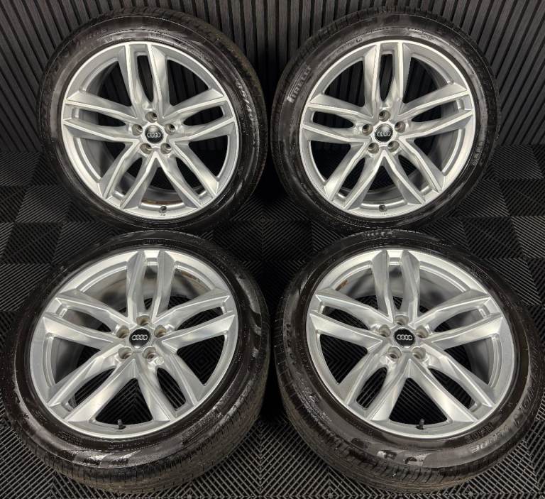 21'' GENUINE AUDI Q7 S LINE RS SILVER ALLOY WHEELS ALLOYS TYRES