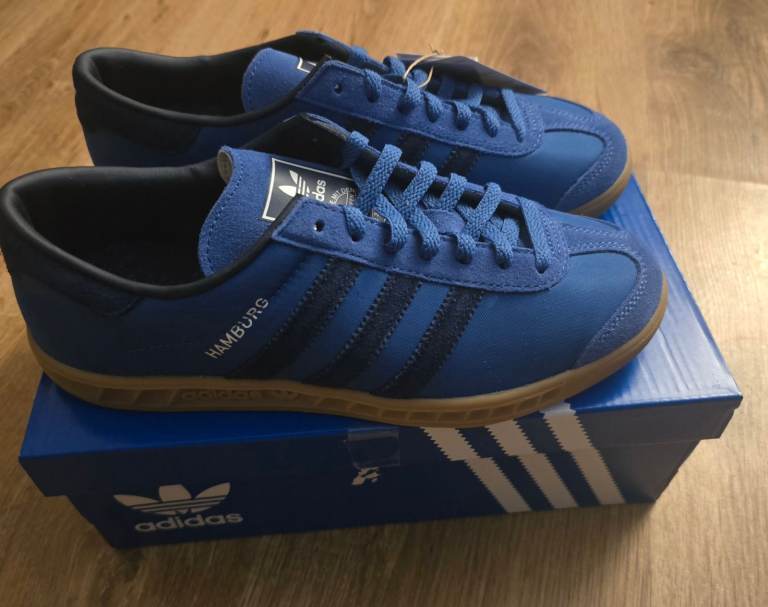Adidas Hamburg Trainers – Blue, UK 5, Brand New with Tags