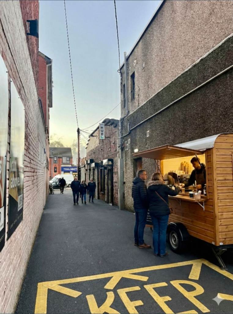 Coffee trailer pitch Newcastle Town center