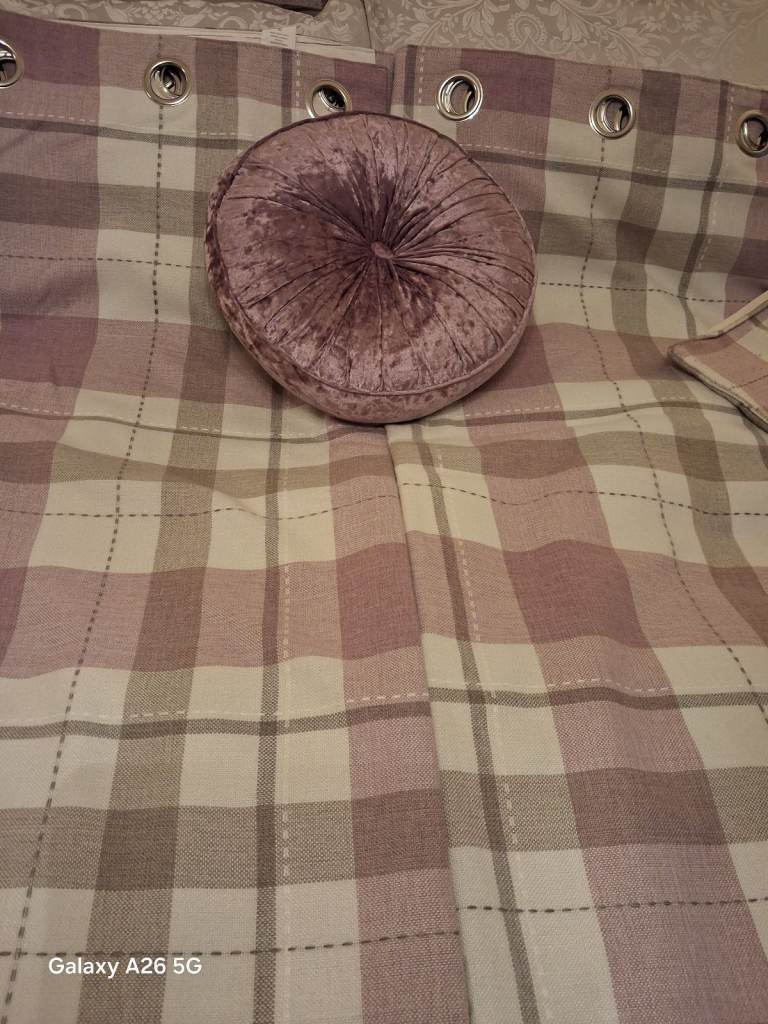 Curtains wuth cushion  covers & throw 