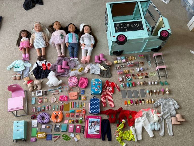 Our Generation Huge Bundle – Ice Cream Truck, Dolls, School & Travel Sets, othes