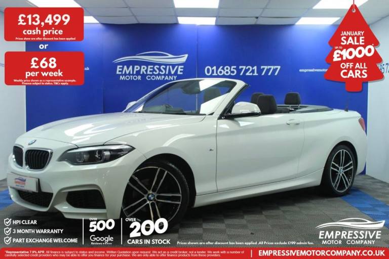 2020 69 BMW 2 SERIES 1.5 218I GPF M SPORT CONVERTIBLE 2DR PETROL AUTO EURO 6 (S/
