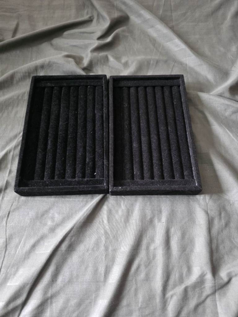 2x Necklace Storage Container Jewellery Holder Case Ring No Cover Tray