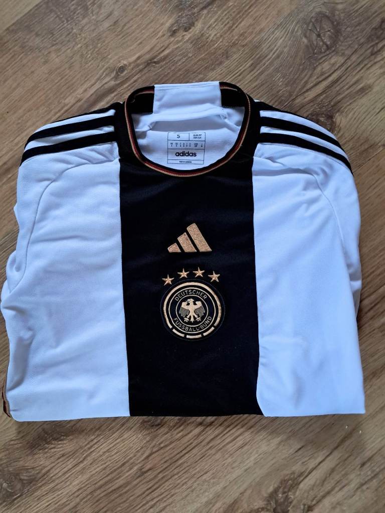 Germany 2022 Football Shirt - White/Black, Size S, As Good As New