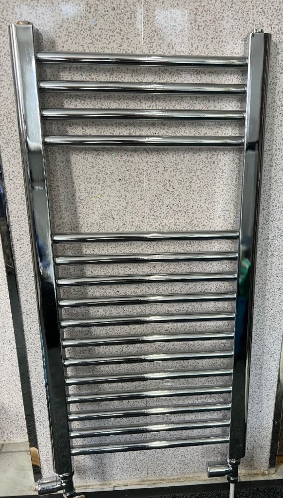 2 Chrome Towel Radiators with Valves – Excellent Condition