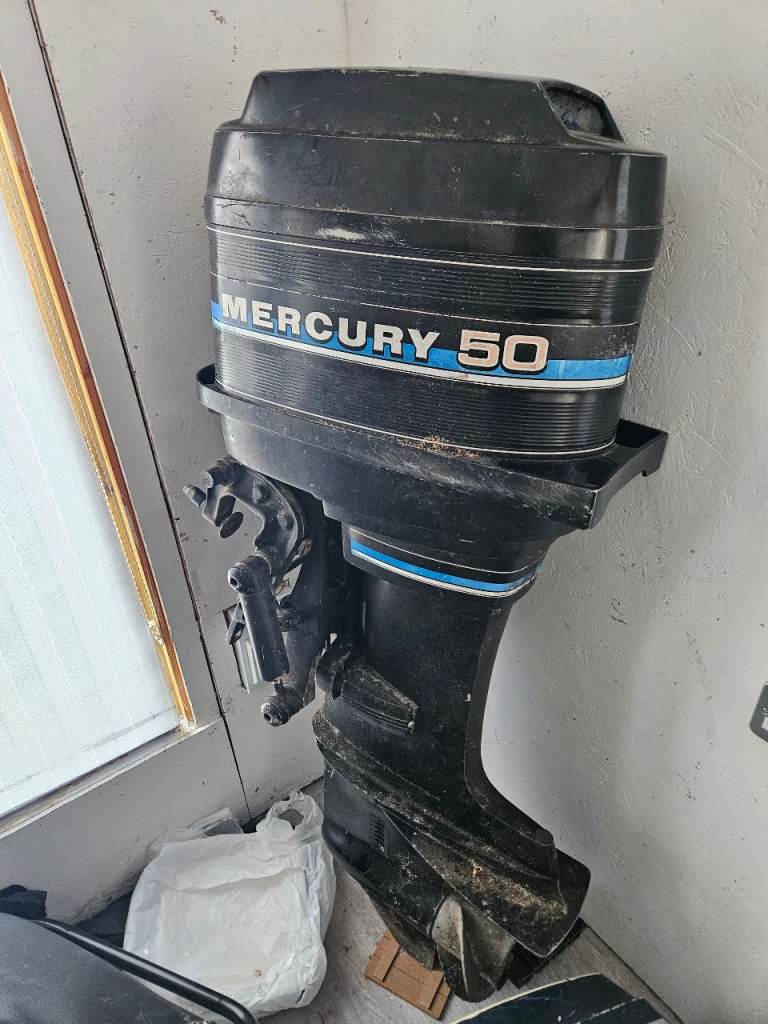 Two Outboard Engines: Yamaha 60hp & Mercury 50hp – Black, Fair Condition
