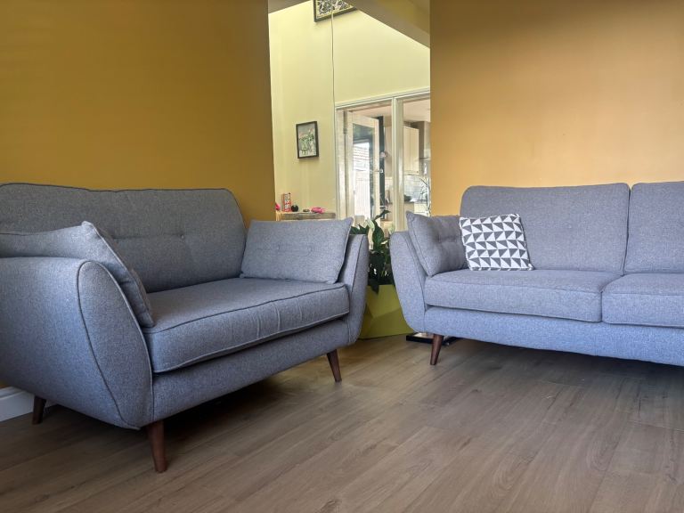 image for DFS French connection 3 seater and cuddle sofa 