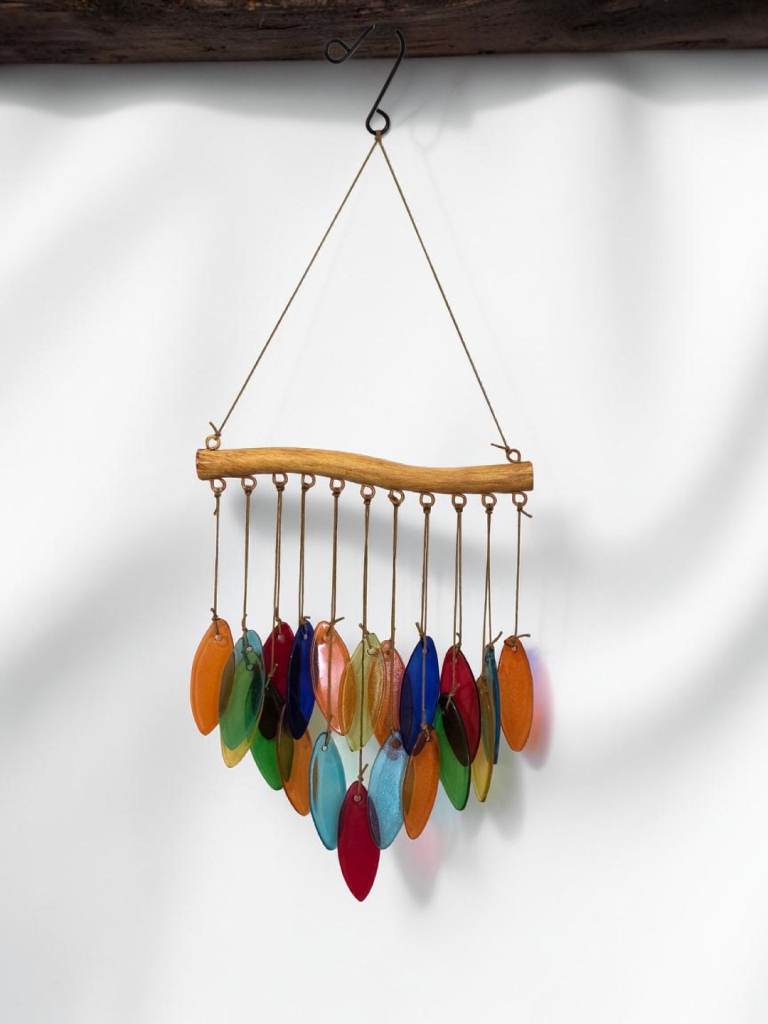 Rainbow drop glass windchime