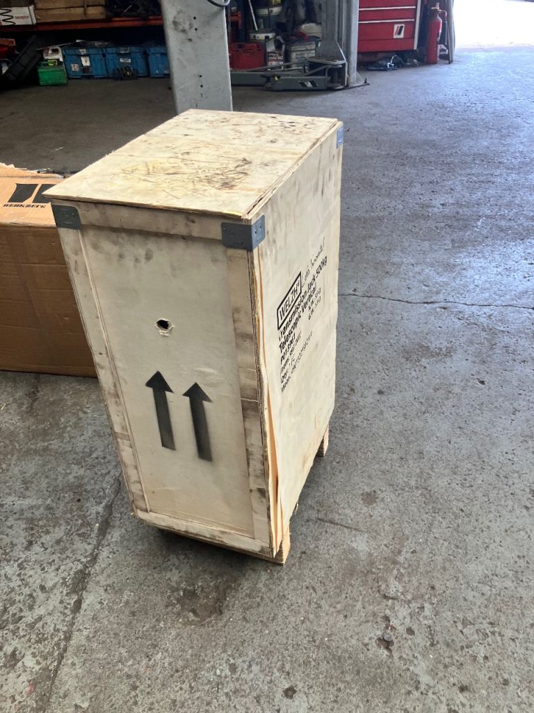 Used wooden packing case 