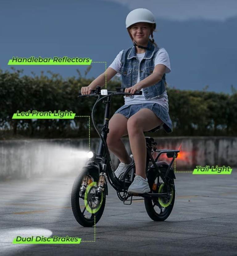 U4 Electric Bike, 16" Portable Electric Bicycle with Removable Battery