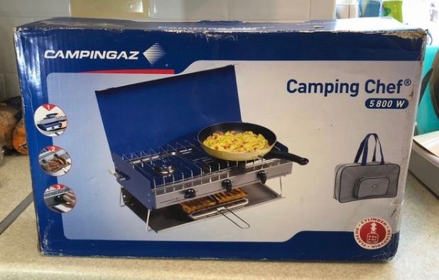 Campingaz Camping Chef 5800 W Double Burner with Grill and Carry Bag