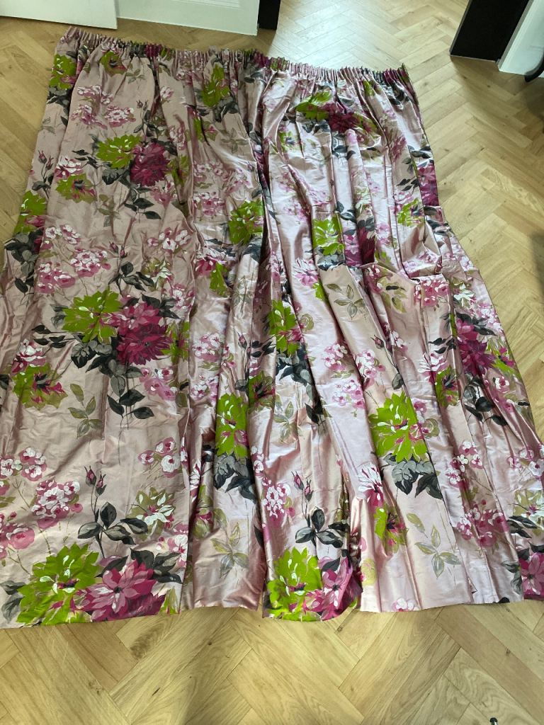 Designer Guild Silk Curtains, Fully lined with blackout fabric