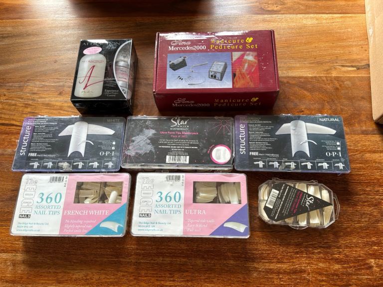 Professional NSI Attraction Acrylic Kit & Premium Salon Tips + Electric nail file