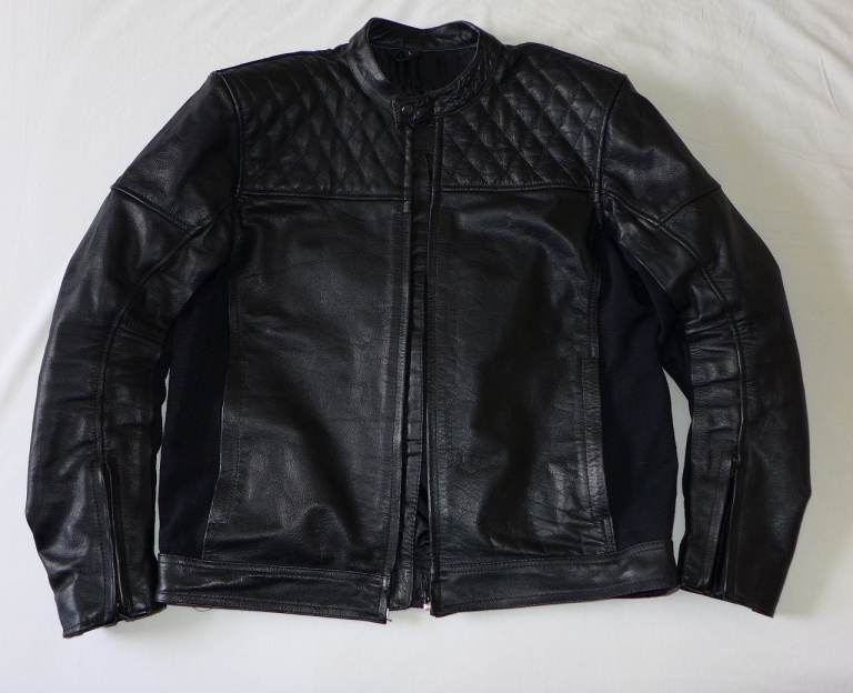 Leather Motorcycle Jacket size L 42 inch chest (like new)