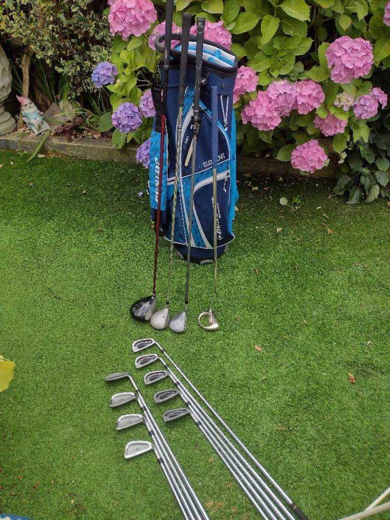 FULL SET MENS KING COBRA / WILSON GOLF CLUBS + DUNLOP SPORT LIGHTWEIGHT GOLF BAG