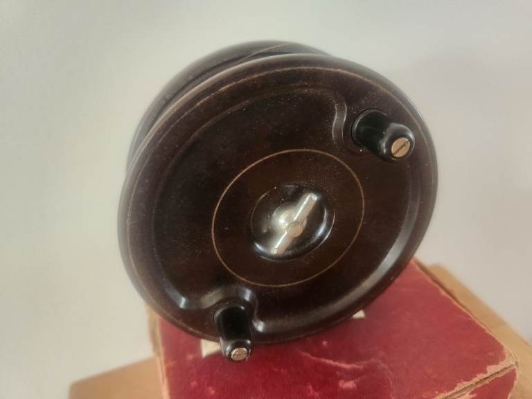 Vintage Allcock Aerialite 3½” Centrepin Fishing Reel – Redditch England – With Original Box
