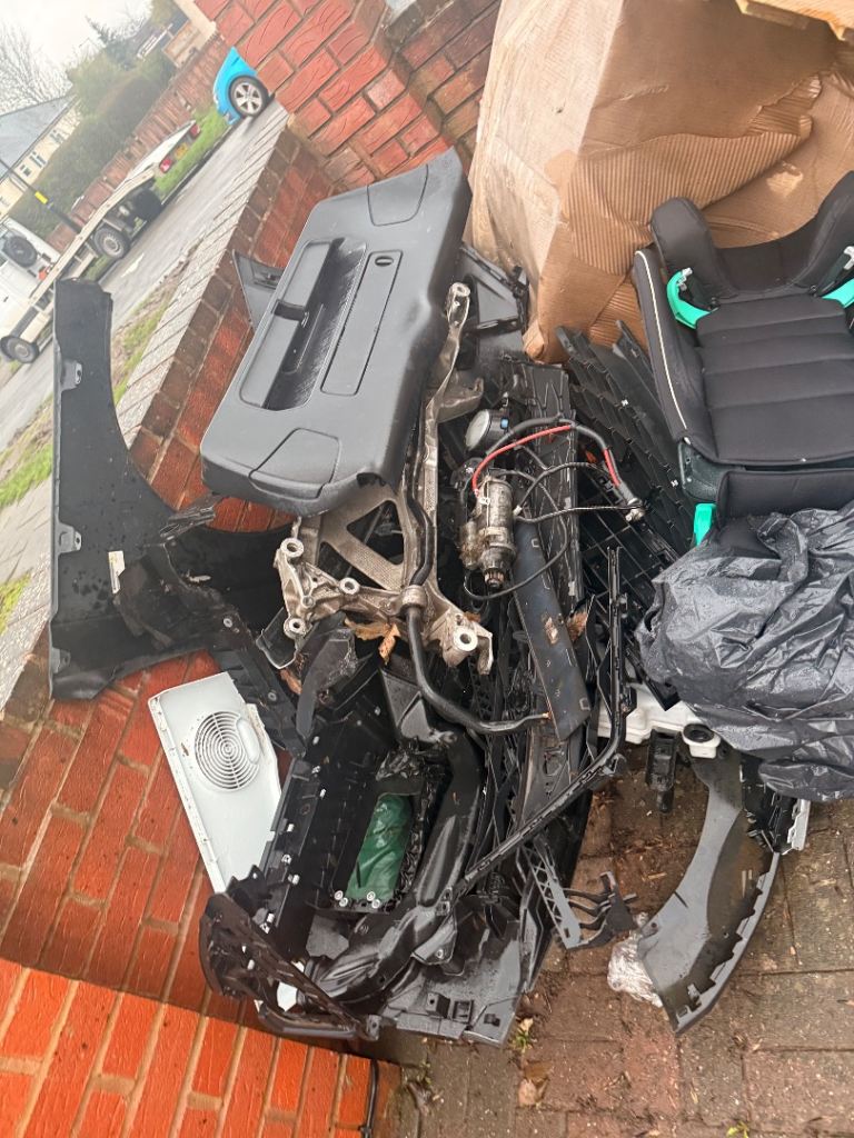 Car parts, metal scrap, wood