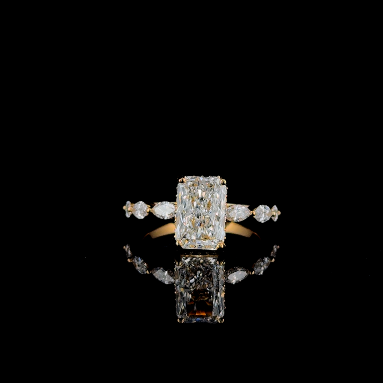 2.44ct Radiant Lab Diamond 18k Gold Ring