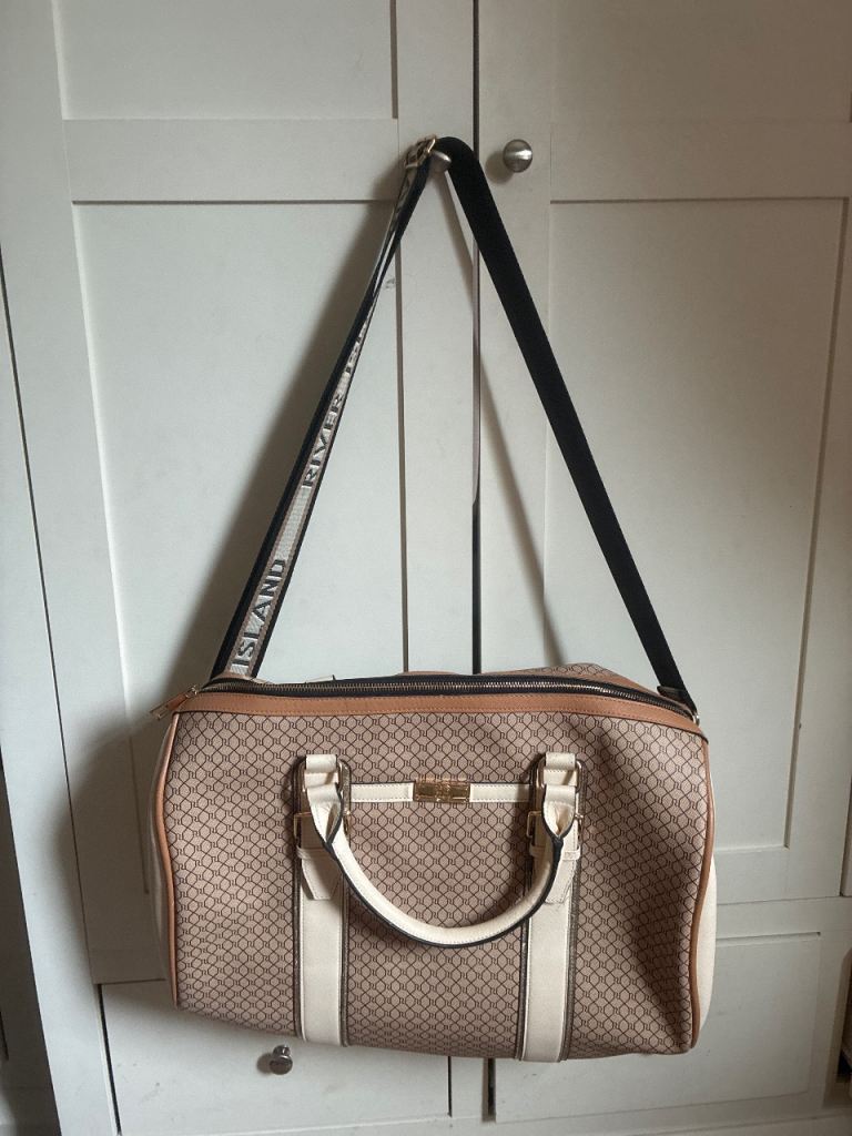 River Island Beige Monogram Weekend Bag – Good Condition